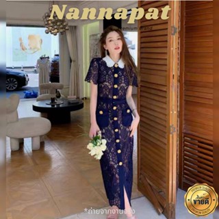 ✅ถูกที่สุด งานป้าย Nannapat Dress สวยหรู ชุดเซ็ทงานป้าย ผ้าลูกไม้อย่างดี เซตจั้มสูท Nannapat Brand