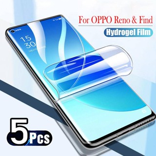 ฟิล์มไฮโดรเจลกันรอยหน้าจอ แบบเต็มจอ สําหรับ OPPO Find X3 X5 X2 X4 Lite Pro Neo Reno 5 6 7 7Z 8 Pro SE Plus 4G 5G 5 ชิ้น