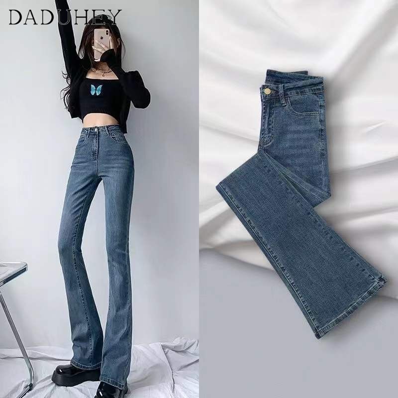DaDuHey (7 Colors) High Waist Skinny Jeans Women's Wide Leg Slim Brown Flared Pants BOOTCUT Jeans Bootcut Jeans Pants