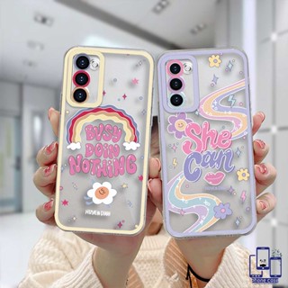 เคสโทรศัพท์มือถือนิ่ม ขอบหยัก ลายตัวอักษร สีรุ้ง สําหรับ Samsung A13 A23 A32 A52 A12 A03 A51 A03S A10S A50 A20S J7 Prime A02S A20 A50S A10 A30S A52S A30 M12 M01S A125 A13 Life F12 M10S M40S A515F A207F M02S A025 F02S