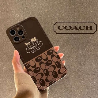 เคสโทรศัพท์มือถือ ซิลิโคน ลาย Coach หรูหรา สไตล์คลาสสิก สําหรับ IPhone X Xr Xs Max 14 Plus 14+ 11 12 13 14 Pro Max