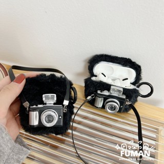 INPODS เคสหูฟัง ผ้ากํามะหยี่ขนนิ่ม ป้องกันกล้อง พร้อมสายคล้อง สําหรับ Airpods 3 2 1 Pro 3 Pro Gen 3 2 1