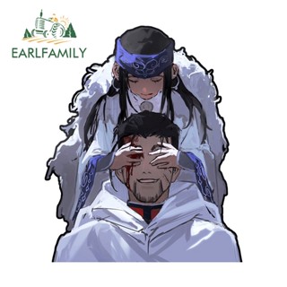 Earlfamily สติกเกอร์ไวนิล ลายการ์ตูนอนิเมะ Kamuy สีทอง ป้องกันรอยขีดข่วน สําหรับติดตกแต่งตู้เย็น สเก็ตบอร์ด รถยนต์ ขนาด 13 ซม. x 10.9 ซม.