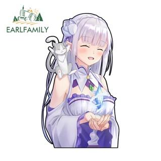 Earlfamily สติกเกอร์ไวนิล ลายกราฟิก Emilia Re Zero 13 ซม. x 7.5 ซม. สําหรับติดตกแต่งเครื่องปรับอากาศรถยนต์