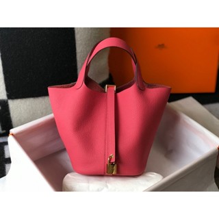 พรี​ ราคา11500 Hermes Picotin Togo 22cm หนังแท้ กระเป๋าถือ แบรนด์เนน กระเป๋าแฟชั่น