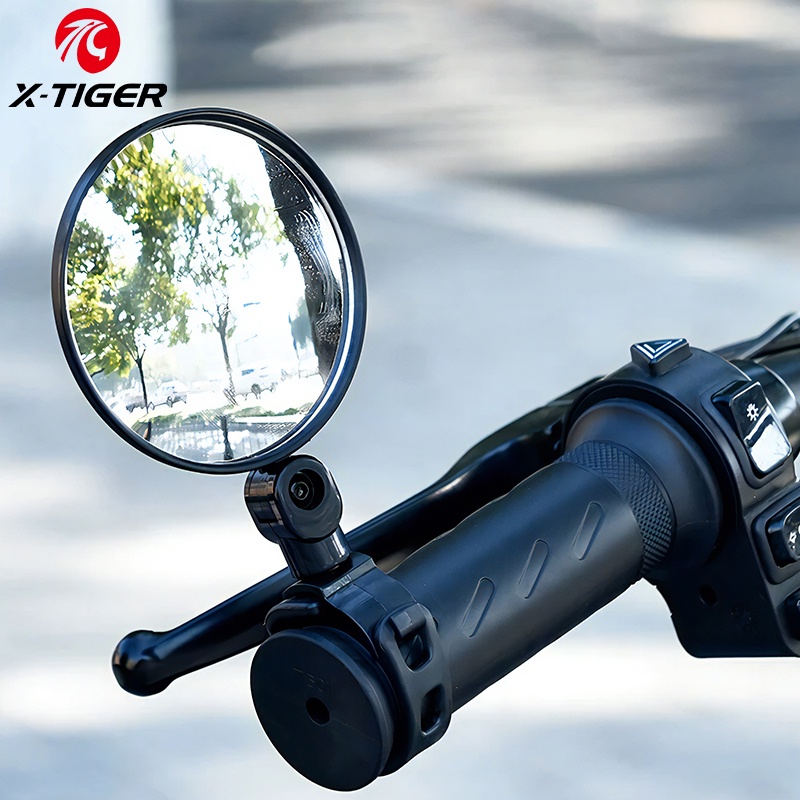 X-tiger กระจกมองหลังจักรยาน 360° กระจกมองหลังไฟฟ้า แบบนูน สามารถปรับได้ สําหรับรถจักรยานเสือภูเขา