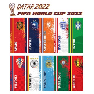 ธงแขวนประดับตกแต่งบอลโลก Qatar World Cup 2022 ขนาด ประมาณ 33 × 78 CM.