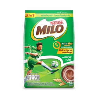 MILO ไมโล แอคทีฟ-โก เครื่องดื่มช็อคโกแล็ตมอลต์ปรุงสำเร็จชนิดผง 3อิน1 26 กรัม X 14 ซอง