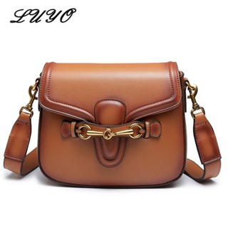 LUYO Fashion Saddle Leather Luxury Handbags Women Bags Designer Crossbody Bags For Woman Shoulder Messenger Summer Bag F