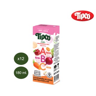 TIPCO เอ บี ซี จูซ น้ำผัก ผสมน้ำผลไม้รวม 100%  180 มล. x24กล่อง