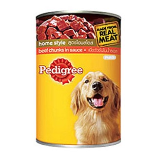 Pedigree Dog Food in Canned 6x400 G เพดดิกรีอาหารสุนัข รสเนื้อวัวชิ้นในน้ำซอส