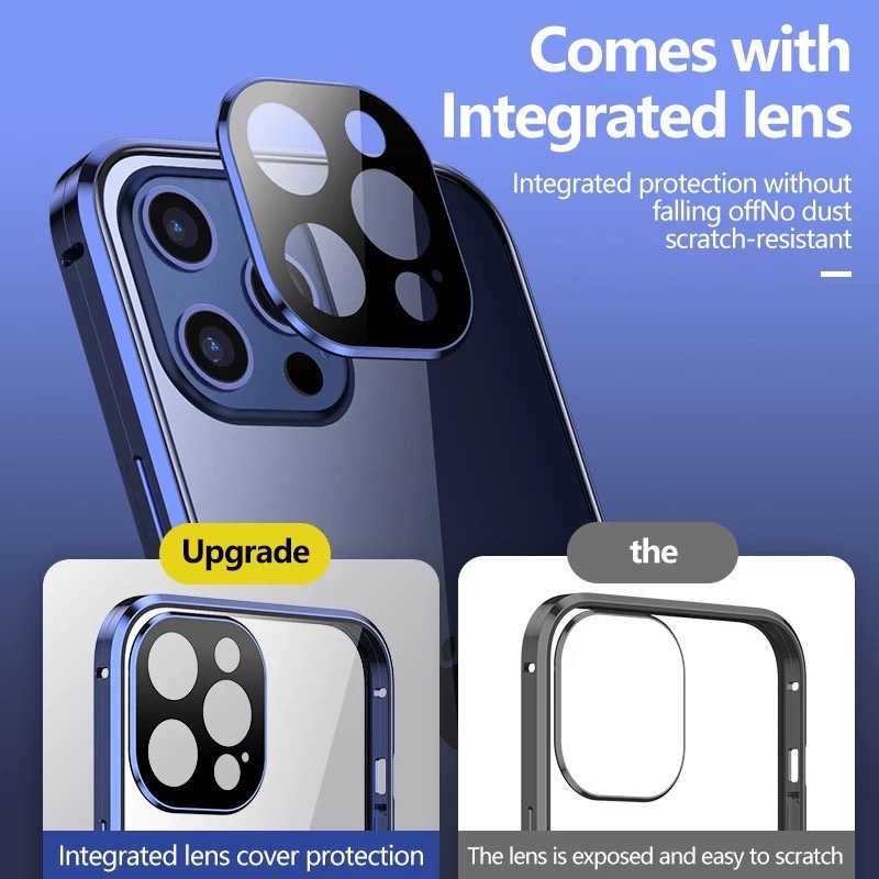 เคสแม่เหล็กประกบ iPhone13 /14/14 Pro /14 Pro Max  4 รุ่น พร้อมกระจกทั้งหน้าและหลังรุ่นใหม่+กันกล้องหลัง ส่งจากไทย ส่งฟรี ราคา ถูกที่สุด ดีลบีเคเค แกลเลอรีภาพที่ 5