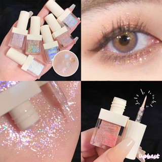 ♕Gege Bear Glitter Highlighter Liquid Eye Shadow อายไลเนอร์หมี Sequins สีชมพู Mermaid Sequins Gold ทนทานกันน้ำ Shimmer Eye Silkworm ดินสอแต่งหน้า