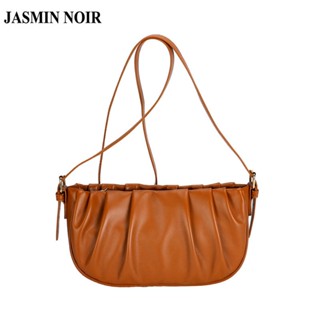 Jasmin NOIR กระเป๋าสะพายไหล่ กระเป๋าถือ หนัง PU เรียบง่าย สําหรับสตรี