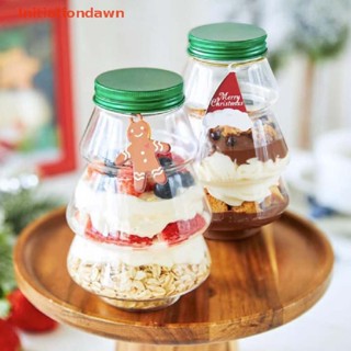 [Initiationdawn] ขวดโหลใส มีหูจับ ลายคริสต์มาส สําหรับใส่ขนมหวาน ช็อคโกแลต ลูกอม