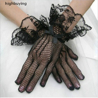 [highbuying] ใหม่ พร้อมส่ง ถุงมือยาวถึงข้อมือ ลายดอกไม้ ลูกไม้ สีขาว แฟชั่น สําหรับเจ้าสาว งานพรอม งานแต่งงาน ปาร์ตี้ 1 คู่