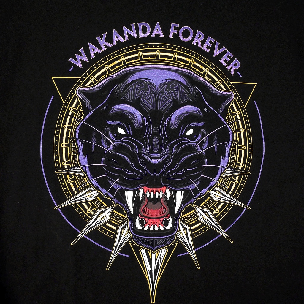 Power 7 Shop เสื้อยืดการ์ตูน มาร์เวล Black Panther ลิขสิทธ์แท้ MARVEL COMICS T-SHIRTS (MVX-119) — صورة 2