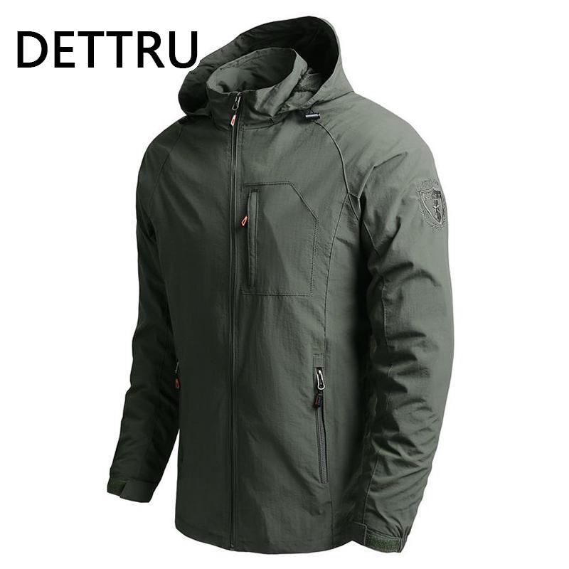 Outdoor Hiking Jackets Waterproof Hooded Windbreaker Coat Men's 2022 Autumn New Casual Jacket Tactics Military Jacke