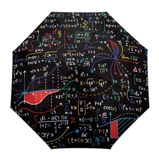 Mathematics Formula Chart Print Women Men Rain Umbrella Three Folding Girl Durable Portable Automatic Umbrellas Gift Par