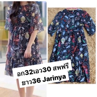 💥Sales งานป้าย”Jarinya” 💥NewItem Black Dressอก32 เอว30 ผ้าชีฟองซับในทั้งตัว คัทติ้งเนี้ยบมาก ลายน่ารัก สวยจริงๆ