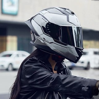 หมวกกันน moto rcycle helmet็อคเต็มใบ ชาย ผู้หญิง  นแดด วินเทจ เท่ ผู้ใหญ่ สวยๆ วิบาก กันน้ำ ปลอดภัย ทิวทัศน์ชัดเจน พร้อม