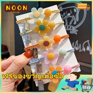 ※NOON※ 1PC สุ่ม ที่คาดผมหนัง ลายดอกไม้ ขนาดเล็ก แบบเรียบง่าย สไตล์เกาหลี สําหรับผู้หญิง แบบสุ่ม จํานวน 1 ชิ้น