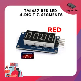 TM1637 Red LED 4-Digit 7-segments Module Clock Display Adjustable Brightness