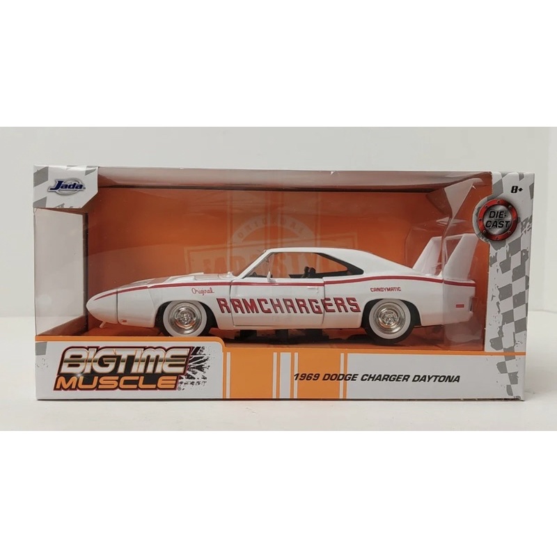 Jada Big Time Muscle 1/24 1969 White Dodge Charger Daytona