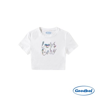 Goodboi เสื้อครอป ฟรีไซส์ ลาย Love Baby