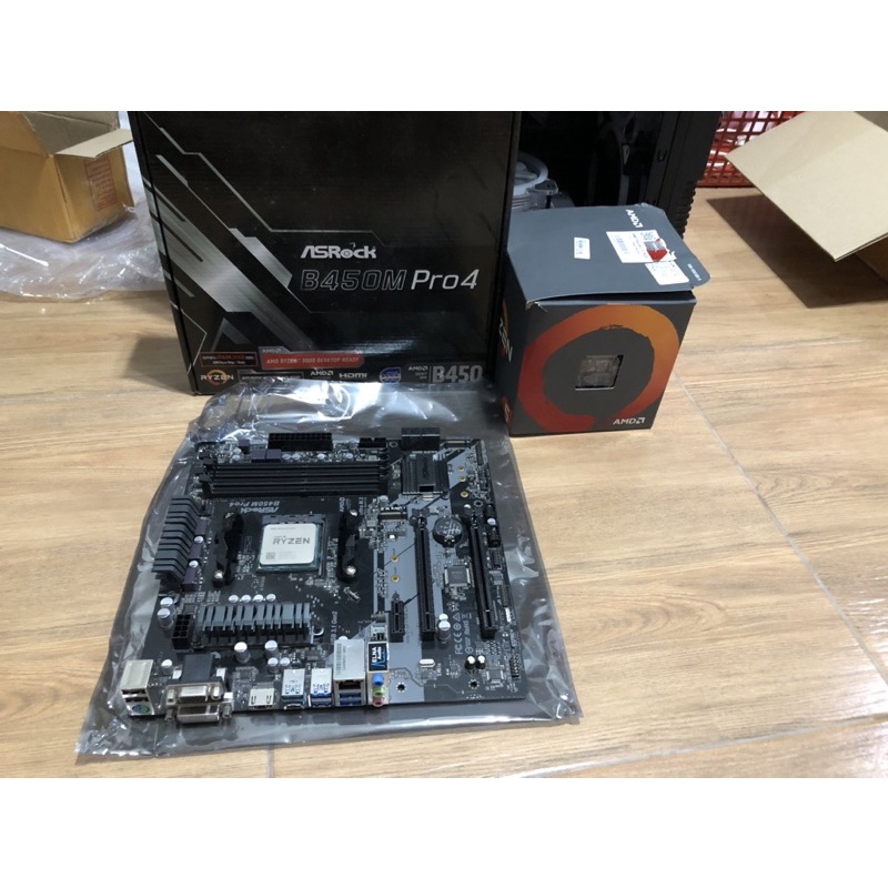 R5 2600 + B450M PRO 4 ประกันมี