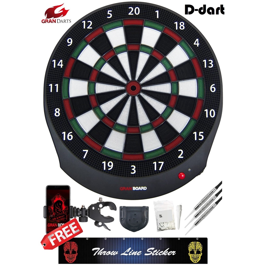 GRAN BOARD DASH DART BOARD (GREEN) GLOBAL ONLINE ELECTRONIC BLUETOOTH DARTBOARD FULL PACKAGE