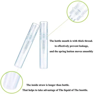 100 ชิ้นพลาสติกใสสเปรย์ขวด 2ML 3ML 5ML 8ML 10ML ขนาดเล็กบรรจุเครื่องสําอาง Atomizer น้ําหอมขวด Atomizing สเปรย์ Liquid คอนเทนเนอร์