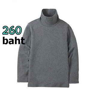 หนาวนี้ต้องมี UNIQLO JUMPER สตรี คอเต่า สีพื้นเทา ผ้ายืดดีมากๆ อุ่นแบบมีสไตล์ญี่ปุ่น size 150 สำหรับอก 29-32 นิ้ว