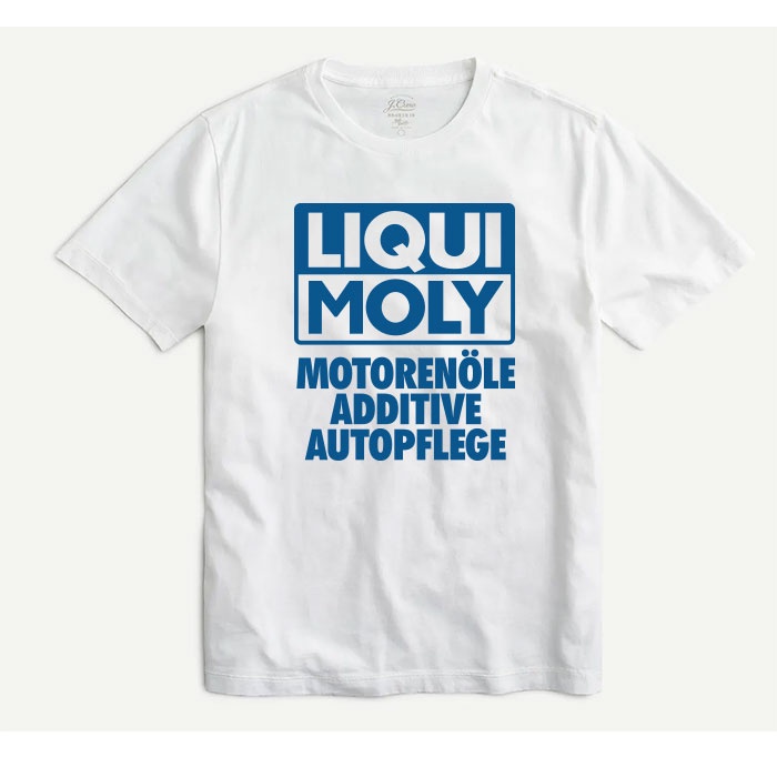LIQUI MOLY T SHIRT เสื้อยืด น้ำมันเครื่อง รถซิ่ง เครื่องยนต์ ผ้า COTTON 100% SIZE M -3XL