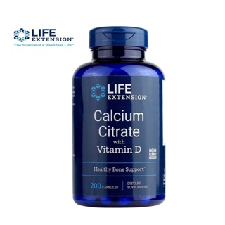 หมดอายุ 06/24💦 Life Extension Calcium Citrate with Vitamin D / 200 soft capsule แคลเซียม