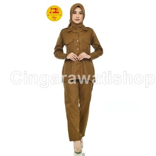 Seragam Khaki Pns Wanita Baju Dinas Pemda Wanita Seragam Pns Wanita Setelan Pns Wanita Saku Atas Terbaru
