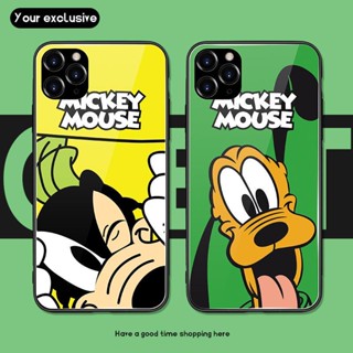 เคสโทรศัพท์มือถือแบบแก้ว กันกระแทก ลายการ์ตูน Goofy Pluto สําหรับ iPhone 14 Pro Max 13 12 Mini 11 XS XR X 8 7 Plus 6S 6 SE