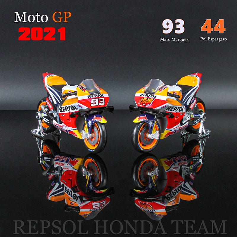 ➙ 1:18 Resol Honda Team 44 Esargaro 93 Marquez Factory Licensed Simulation Alloy Motorcycle Model Toy Cou