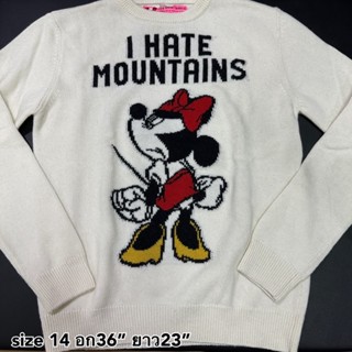 Mc2 Saint Barth เสื้อแขนยาว กันหนาว เสื้อ sweater ลาย มินนี่ เมาส์ Minnie Mouse สีขาว ของแท้ ไหมพรม แบรนด์เนม