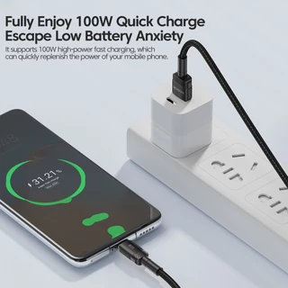 Toocki 100W สายชาต Type C สายชาร์จชาร์จเร็ว USB C สายชาร์จข้อมูลแบบเร็ว รองรับ Huawei Super Fast Charge