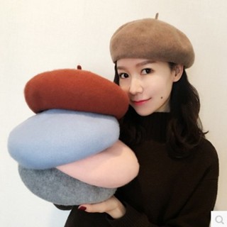 สินค้าพร้อมส่งทุกวันจากไทย หมวกเบเต์วูล (Wool Beret) หมวกกันหนาว วูลรุ่นหนาพิเศษ อยู่ทรง สำหรับหญิง