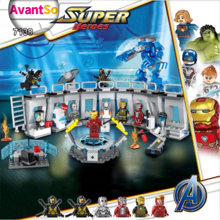 Avantso Fit Lego Iron Man Armor Salon Mk Super Heroes Marvel Avengers ของเล่นบล็อกตัวต่ออิฐ ของเล่นเพื่อการศึกษาสําหรับเด็ก 07121