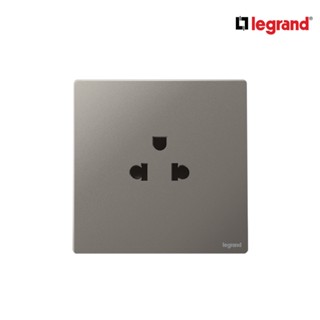 Legrand เต้ารับเดี่ยว 3 ขา มีกราวด์ สีเทาดำ 1G EURO-US 16A 2P+Earth Socket| Mallia Senses |Dark Silver|281103DS|BTiSmart