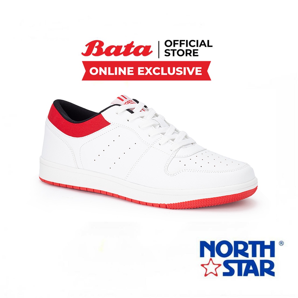 Bata บาจา ยี่ห้อ North Star รองเท้าผ้าใบสนีคเกอร์แฟชั่น ลำลอง พร้อมรูระบายอากาศ สำหรับผู้ชาย รุ่น TAKIYO L 1.0 สีขาว 8201032