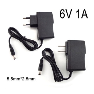 อะแดปเตอร์แปลงพาวเวอร์ซัพพลาย AC DC 100V-240V 6V 1A ปลั๊ก EU E1 ขนาด 5.5 มม.*2.5 มม. สําหรับกล้องวงจรปิด CCTV