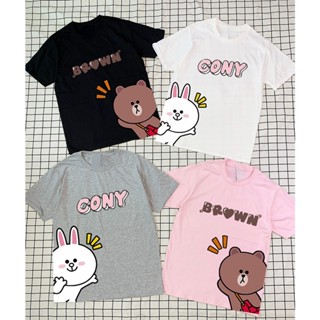 ใหม่ เสื้อยืดคอกลม แขนสั้น พิมพ์ลายการ์ตูนหมีบราวน์ Kenny Rabbit ทรงหลวม เข้ากับทุกการแต่งกาย แฟชั่นฤดูร้อน สําหรับผู้หญิง