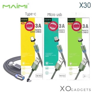 Maimi X30 Magnetic Cable สายชาร์จแม่เหล็ก หมุนได้360องศา 3.0A มีรุ่น Type-c / micro usb / ip  สายชาร์จ