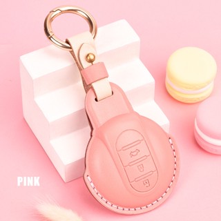 Leather Car Key Case Cover for BMW MINI COOPER S ONE JCW F54 F55 F56 F57 F60 Ring Keychain Car Shell Protector Accessori