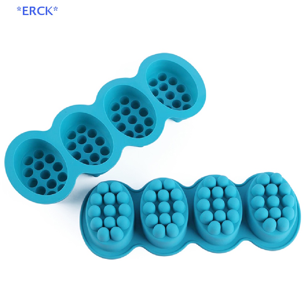 ERCK> ซิลิโคนนวดสบู่แม่พิมพ์บาร์สบู่ทําเครื่องมือ DIY โฮมเมดรูปไข่สปาใหม่