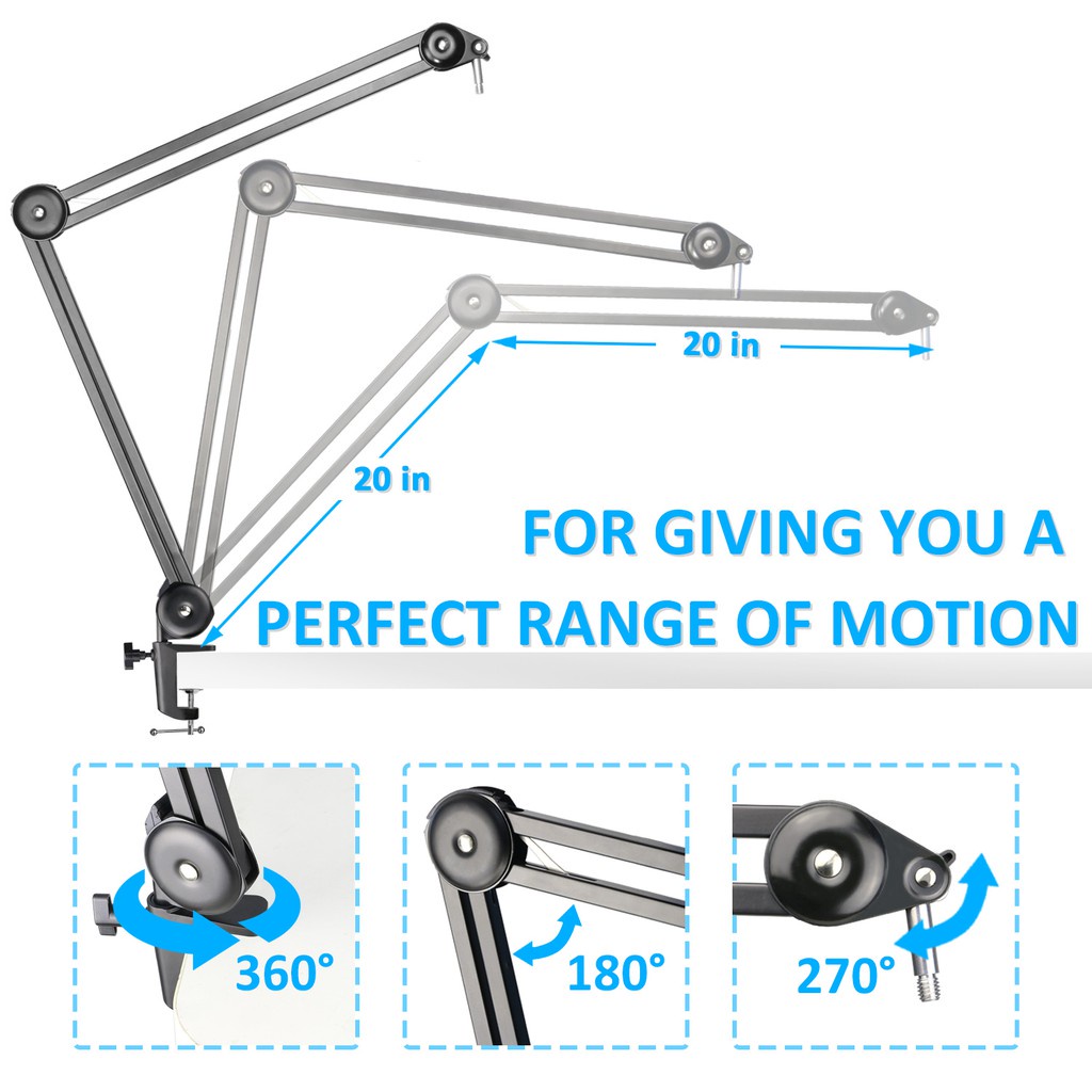 Razer Seiren X Boom Arm Mic Stand with Pop Filter - Professional Broadcast Boom Arm for Razer Seir #6